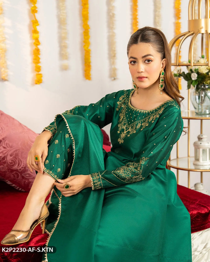 2 Piece Chambray Katan Frock| 2230-AF-S.KTN - Sha Posh Textile