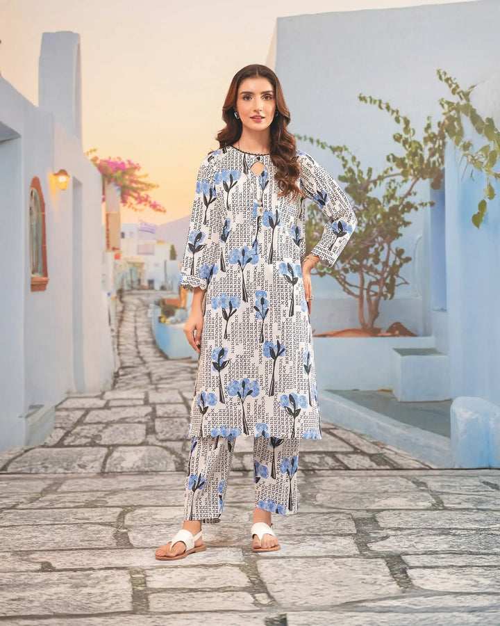 2-Piece Ready-to-Wear Cambric Cotton Suit | 36067-FU-K.CT Sha Posh Textile