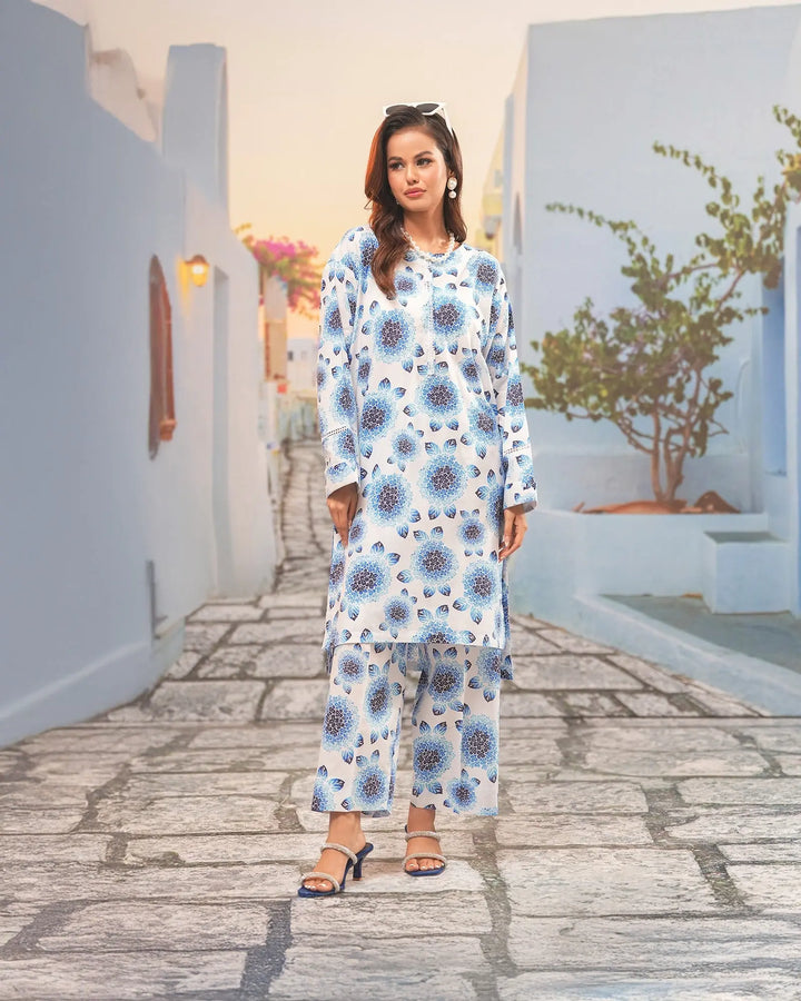 2-Piece Ready-to-Wear Cambric Cotton Suit | 36068-FU-K.CT Sha Posh Textile