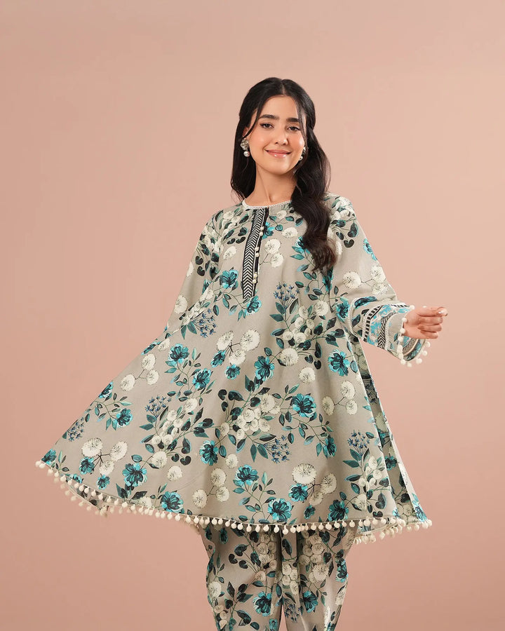 2-Piece Ready-to-Wear Cotton Frock | 17251-IG-CT Sha Posh Textile