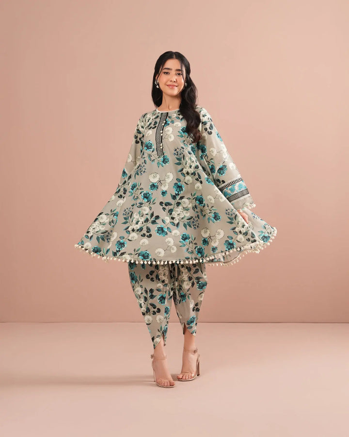 2-Piece Ready-to-Wear Cotton Frock | 17251-IG-CT Sha Posh Textile