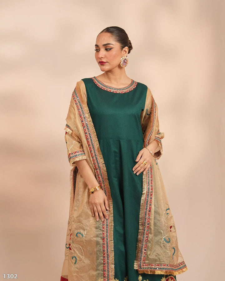 3 Piece Chambray Katan Maxi | 1302-NA-S.KTN - Sha Posh Textile