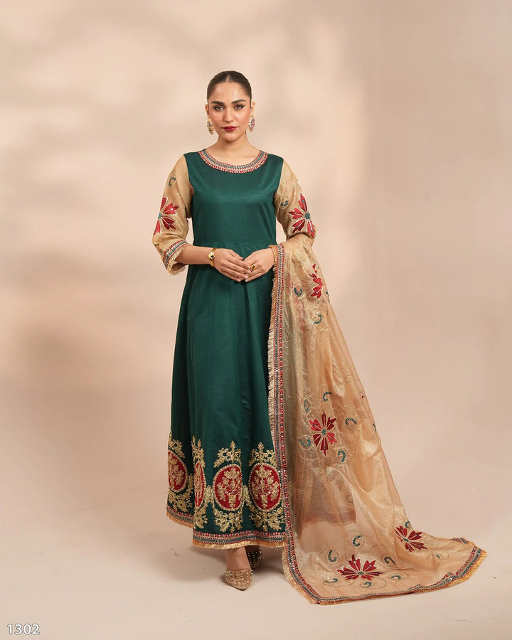 3 Piece Chambray Katan Maxi | 1302-NA-S.KTN - Sha Posh Textile