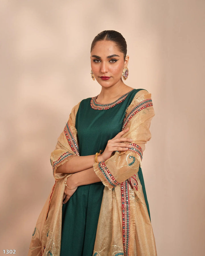 3 Piece Chambray Katan Maxi | 1302-NA-S.KTN - Sha Posh Textile