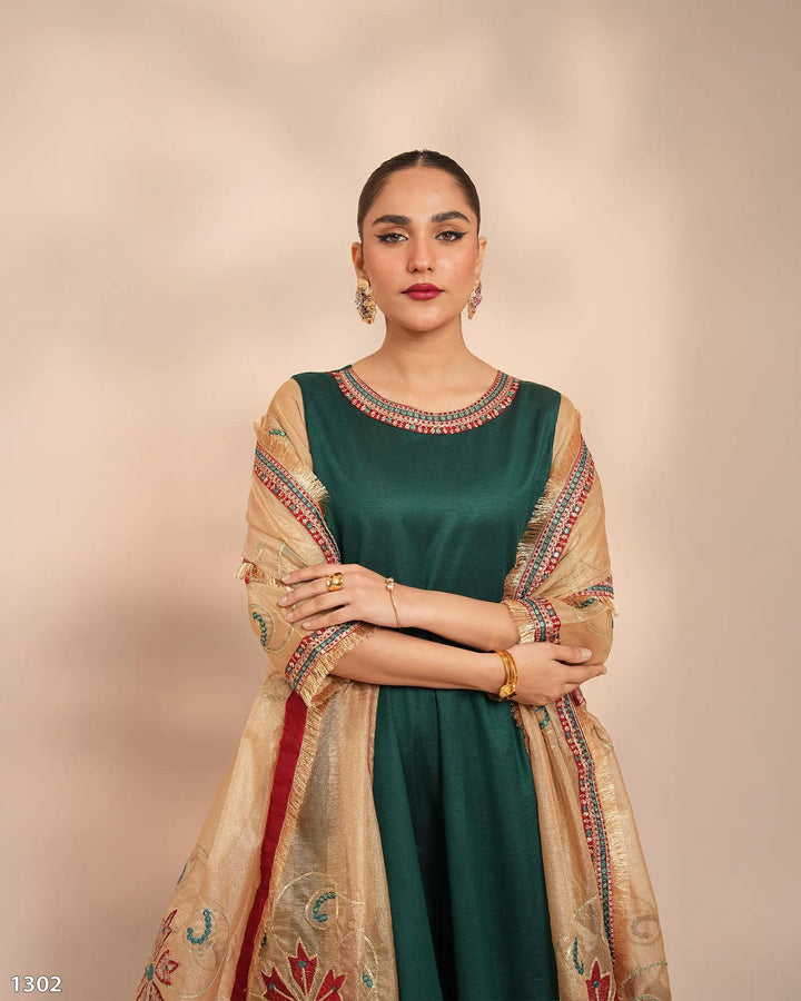 3 Piece Chambray Katan Maxi | 1302-NA-S.KTN - Sha Posh Textile