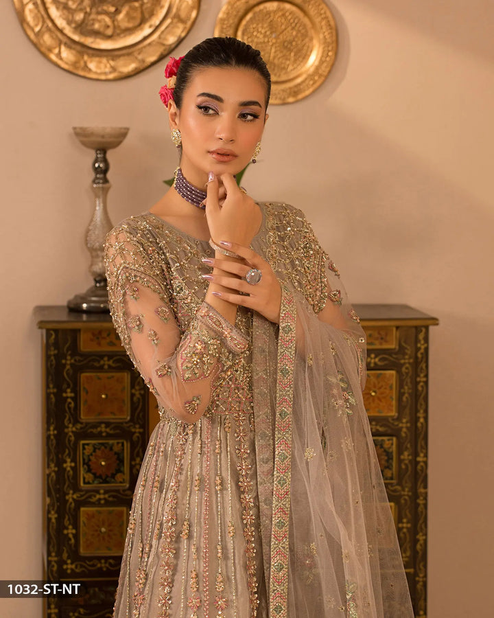 3 Piece Embroidered Maxi | 1032-ST-NT ShaPosh Textile