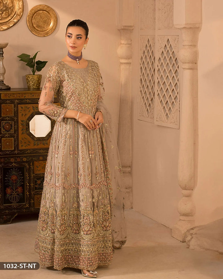 3 Piece Embroidered Maxi | 1032-ST-NT ShaPosh Textile