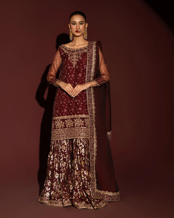 3 Piece Organza Suit Stitched | 419-AR-ORZ - Sha Posh Textile