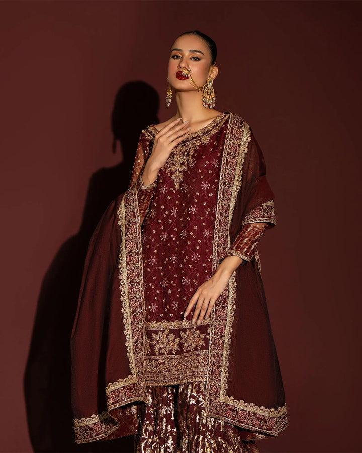 3 Piece Organza Suit Stitched | 419-AR-ORZ - Sha Posh Textile