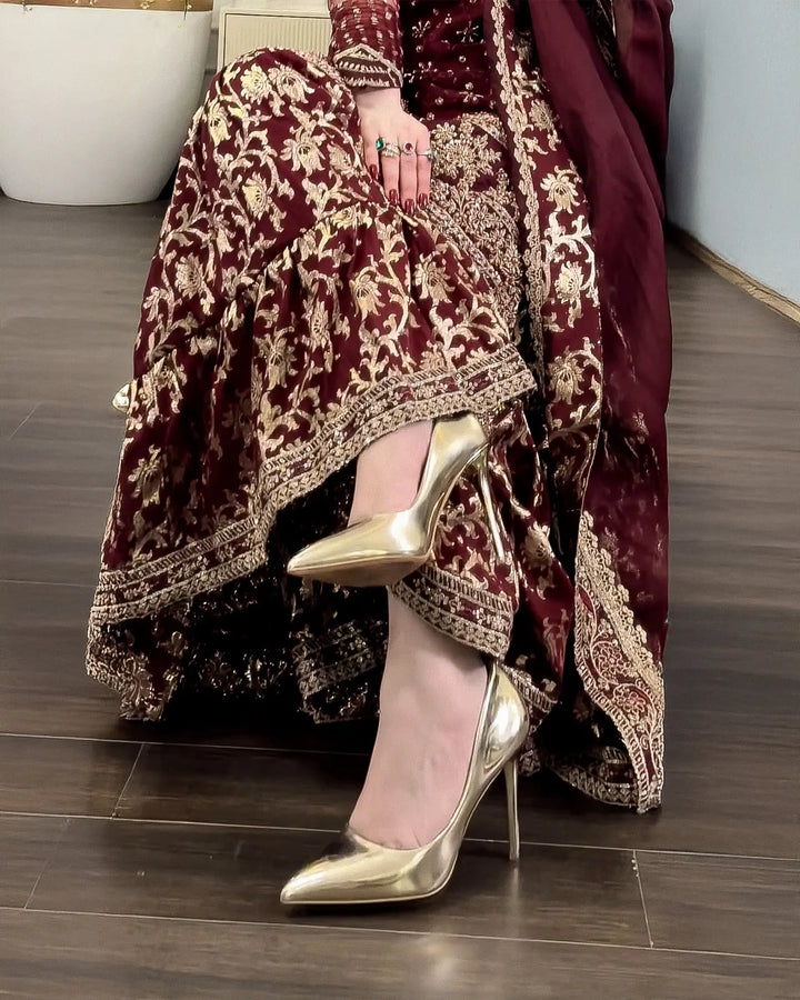 3 Piece Organza Suit Stitched | 419-AR-ORZ - Sha Posh Textile