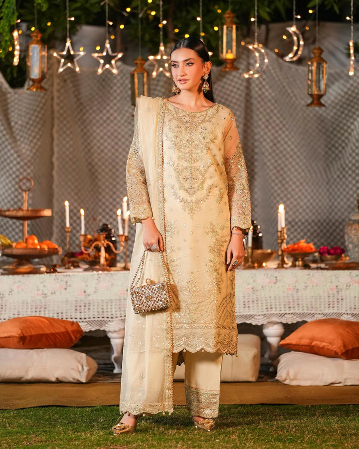 3-Piece Ready-to-Wear Bori Net Suit | 4092-SJ-B.NET Sha Posh Textile