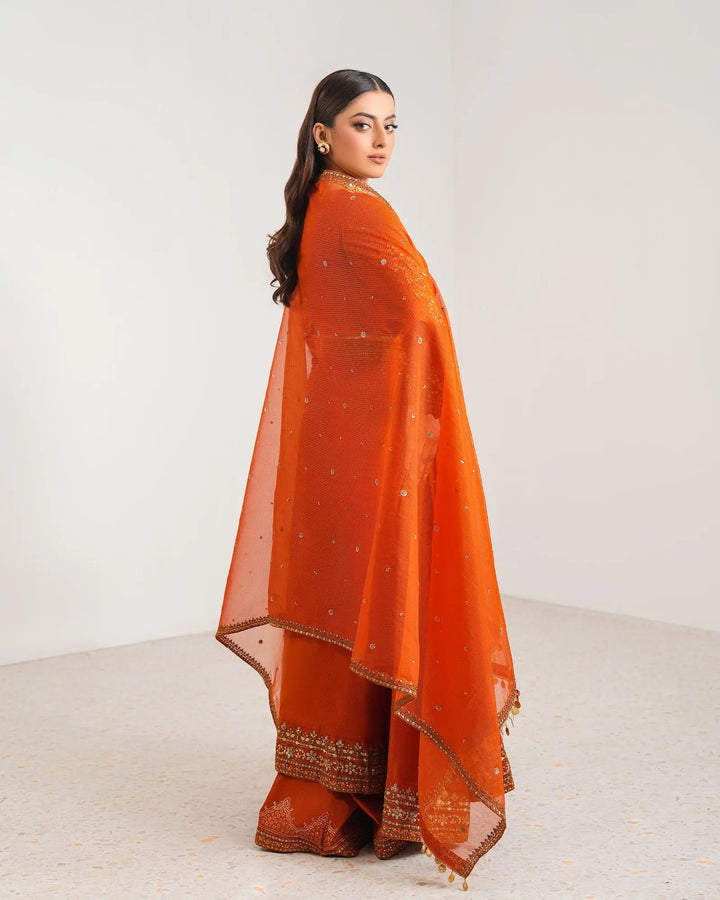 3-Piece Ready-to-Wear Chambray Katan Frock | 2270-AF-S.KTN Sha Posh Textile