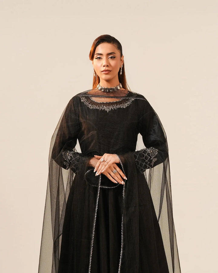 3-Piece Ready-to-Wear Chambray Katan Frock | 9724-IG-S.KTN - Sha Posh Textile