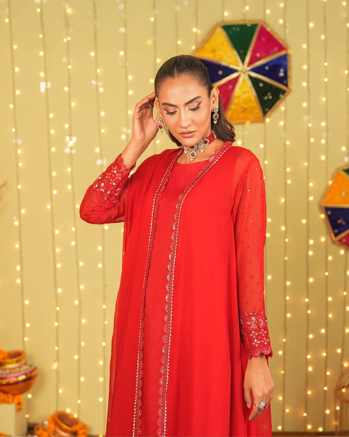 3-Piece Ready-to-Wear Chiffon Suit | 9729-IG-CF - Sha Posh Textile