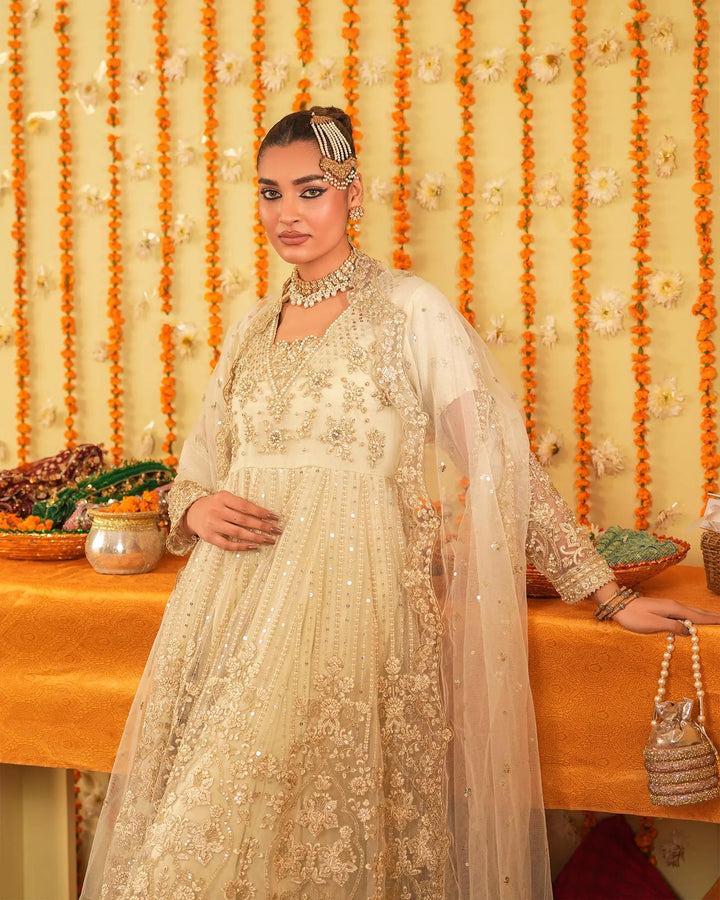 3-Piece Ready-to-Wear Net Frock | 9720-IG-NT - Sha Posh Textile