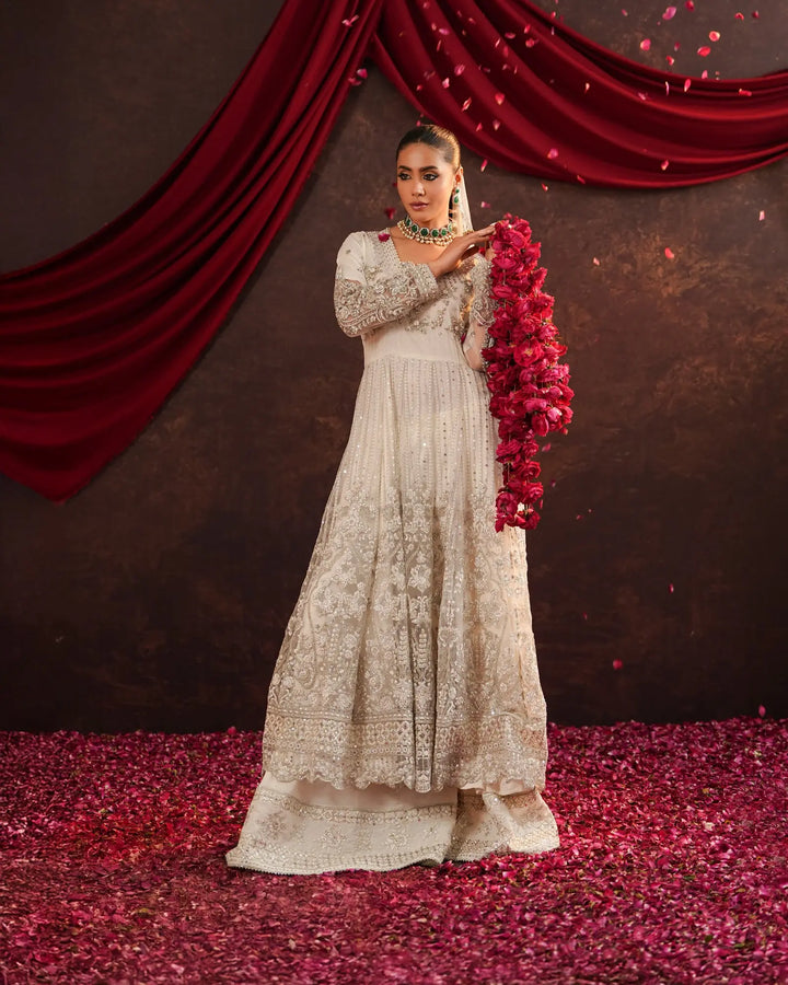 3-Piece Ready-to-Wear Net Frock | 9720-IG-NT Sha Posh Textile