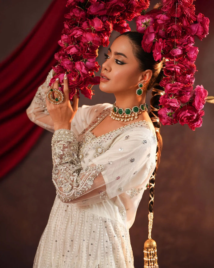 3-Piece Ready-to-Wear Net Frock | 9720-IG-NT Sha Posh Textile