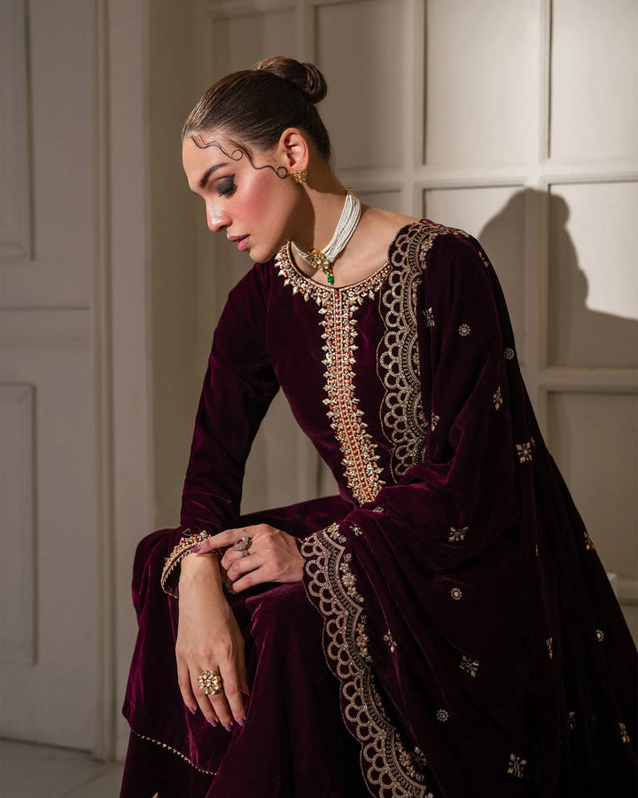 3 Piece Velvet Suit Stitched | 1130-ST-VLT - Sha Posh Textile