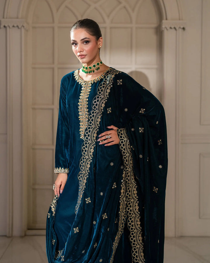 3 Piece Velvet Suit Stitched | 1130-ST-VLT - Sha Posh Textile