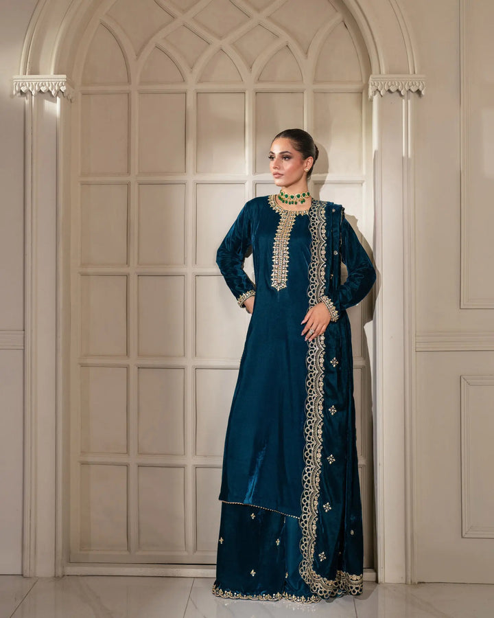 3 Piece Velvet Suit Stitched | 1130-ST-VLT - Sha Posh Textile