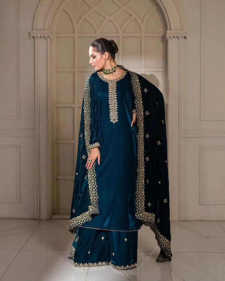 3 Piece Velvet Suit Stitched | 1130-ST-VLT - Sha Posh Textile