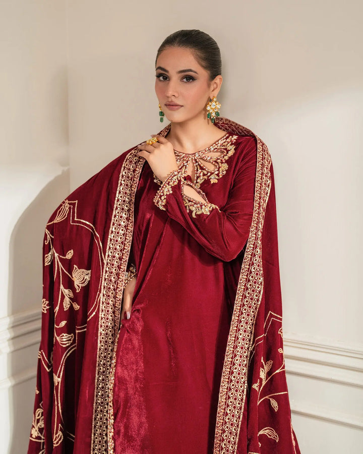 3 Piece Velvet Suit Stitched | 1131-ST-VLT - Sha Posh Textile