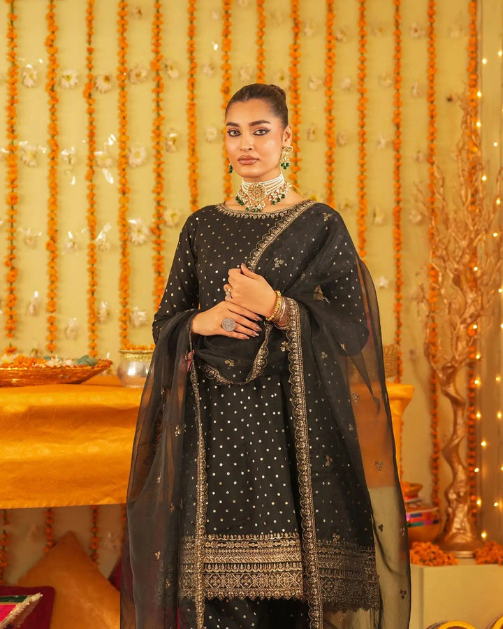 3-Piece Ready-to-Wear Chambray Bindi Suit |1310-NA-P.S.BINDI - Sha Posh Textile