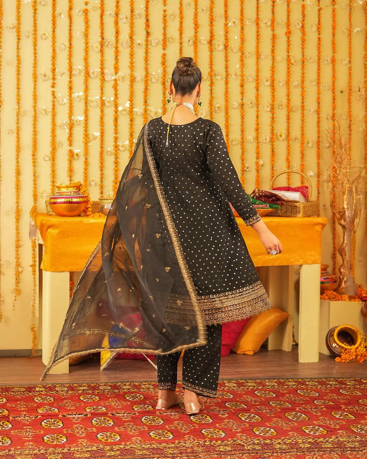 3-Piece Ready-to-Wear Chambray Bindi Suit |1310-NA-P.S.BINDI - Sha Posh Textile