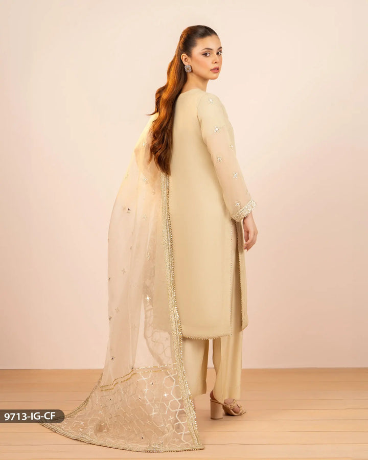 3 Piece Embroidered Chiffon | 9713-IG-CF - Sha Posh Textile