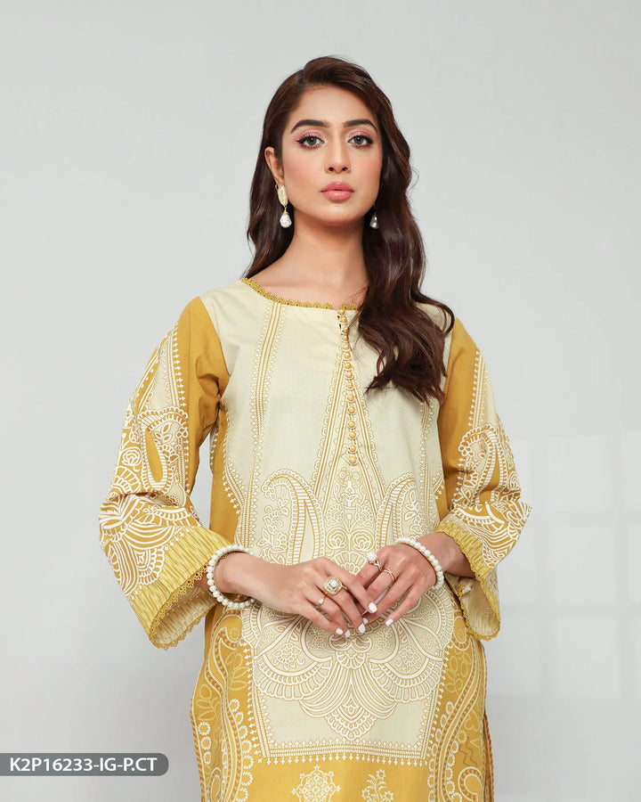 Stitched 2 Piece Printed Suit | 16233-IG-P.CT - Sha Posh Textile