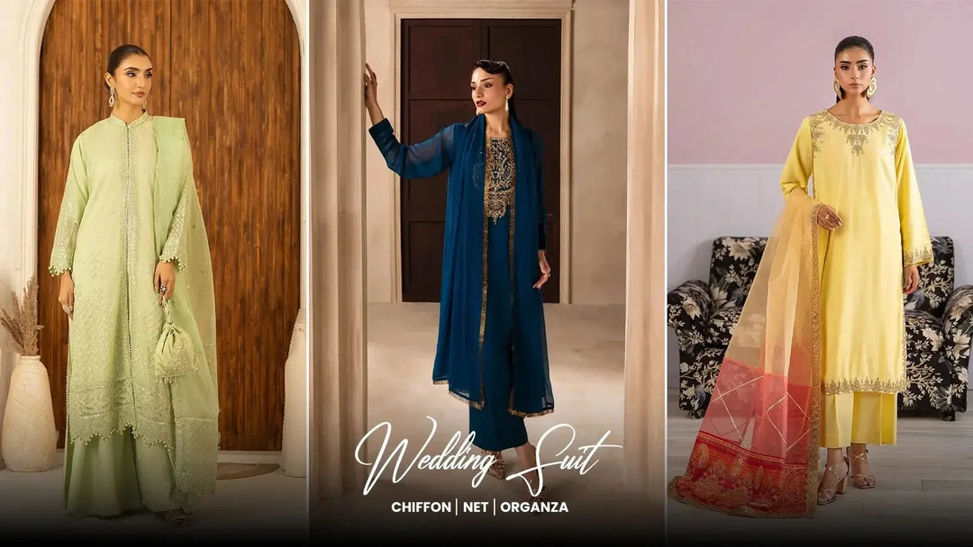 Embroidered Wedding Suits: Chiffon, Net and Organza Designs for Pakistani Weddings