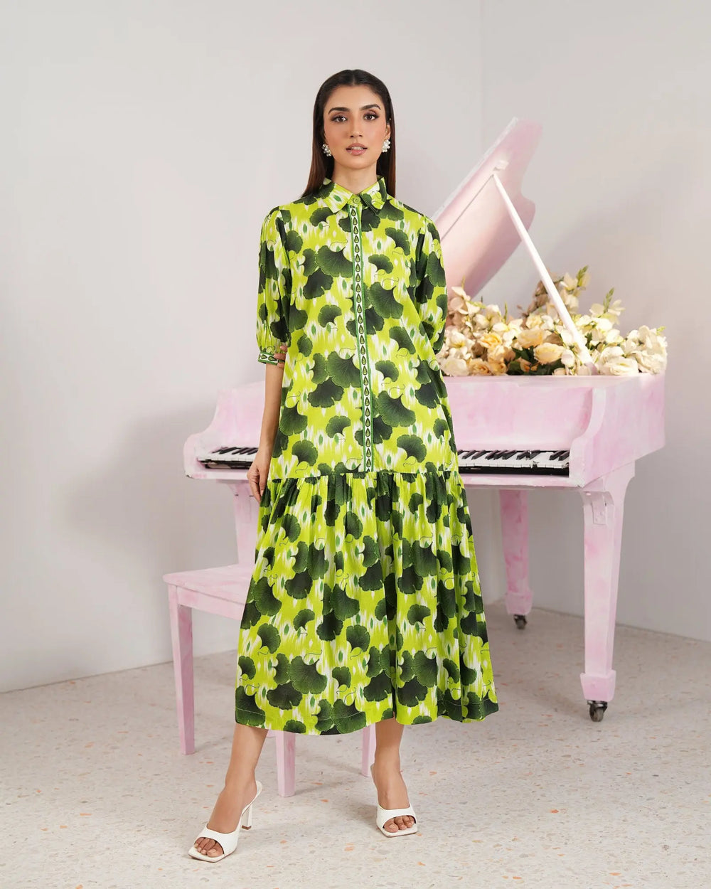 1-Piece Lawn Printed Frock | 17271-IG-LWN Sha Posh Textile