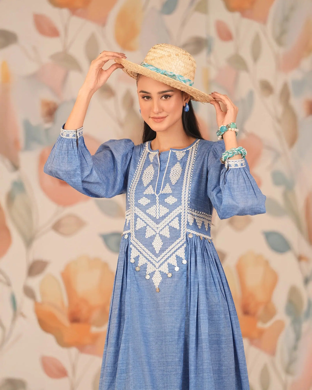 1-Piece Ready-to-Wear Lawn Frock | 17169-IG-LWN - Sha Posh Textile