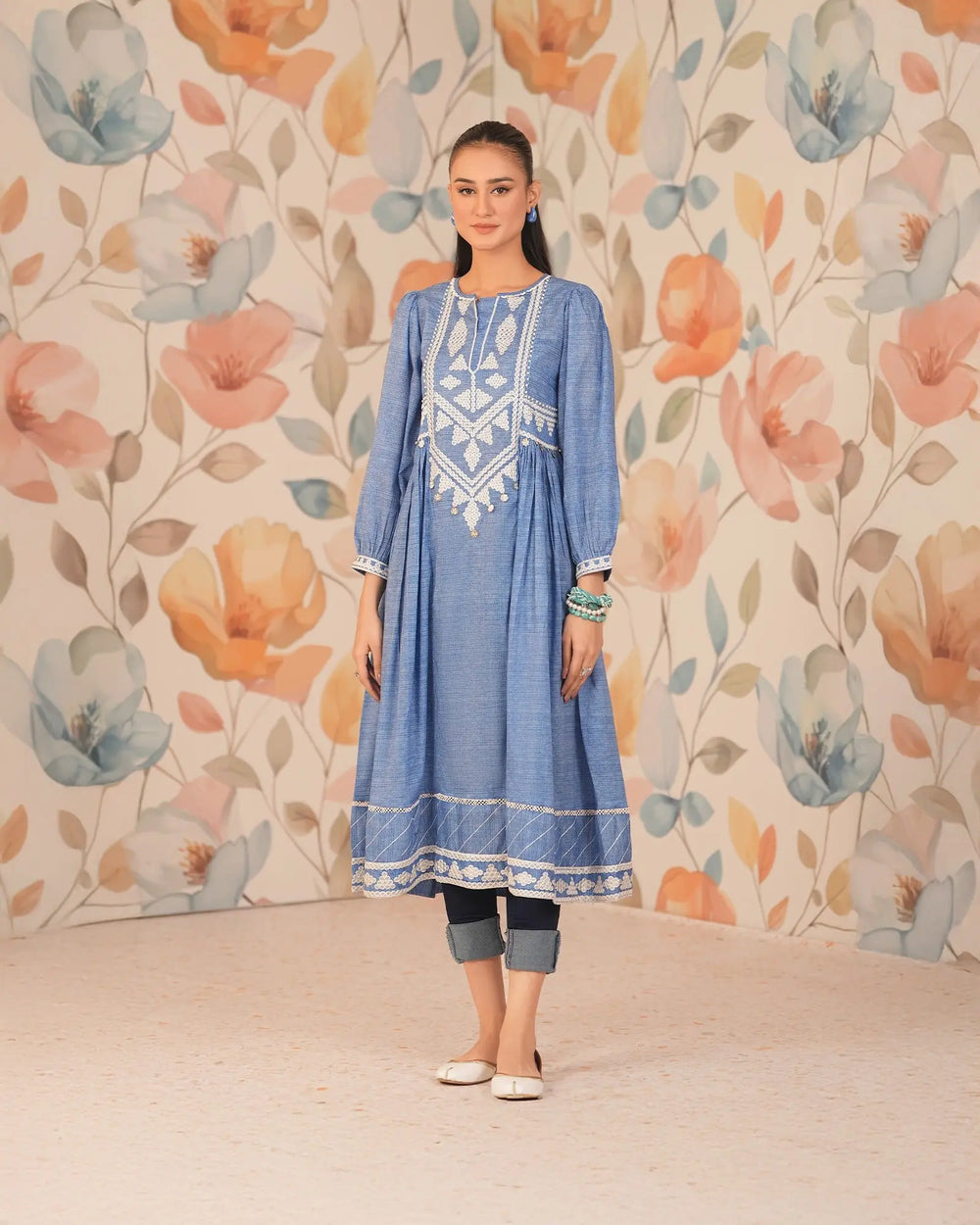 1-Piece Ready-to-Wear Lawn Frock | 17169-IG-LWN - Sha Posh Textile