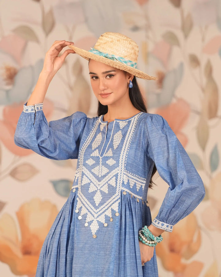 1-Piece Ready-to-Wear Lawn Frock | 17169-IG-LWN - Sha Posh Textile