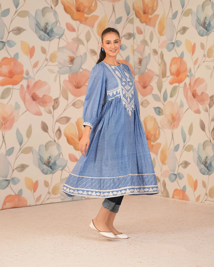 1-Piece Ready-to-Wear Lawn Frock | 17169-IG-LWN - Sha Posh Textile