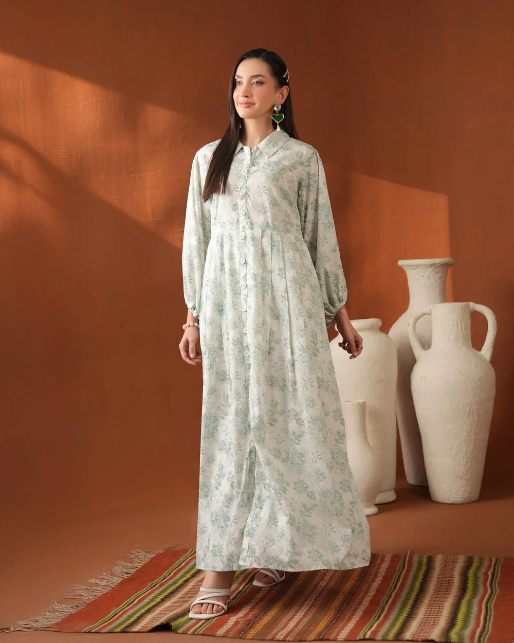 1-Piece Ready-to-Wear Lawn Frock| 17262-IG-LWN Sha Posh Textile