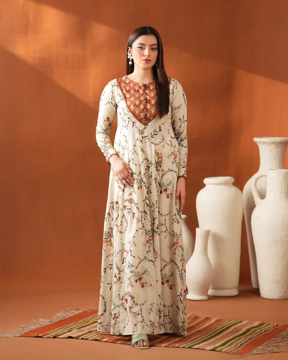 1-Piece Ready-to-Wear Lawn Maxi | 17283-IG-LWN Sha Posh Textile