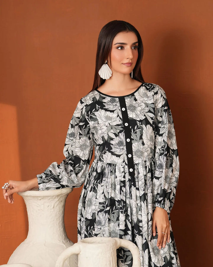 1-Piece Ready-to-Wear Lawn Maxi | 17398-IG-LWN - Sha Posh Textile