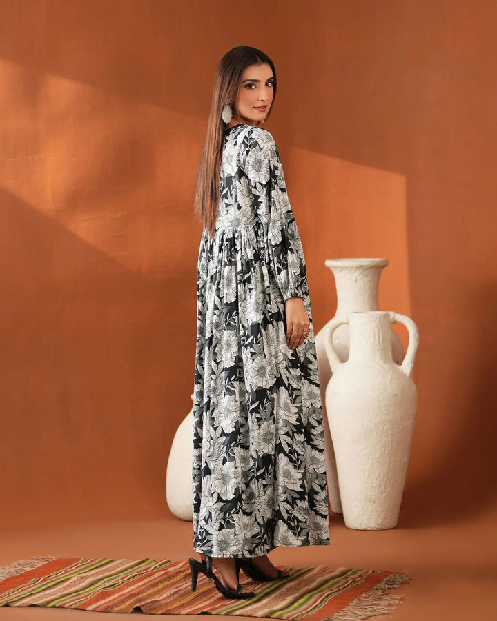 1-Piece Ready-to-Wear Lawn Maxi | 17398-IG-LWN - Sha Posh Textile