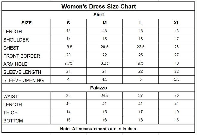 Net 3PC | 1165 size chart