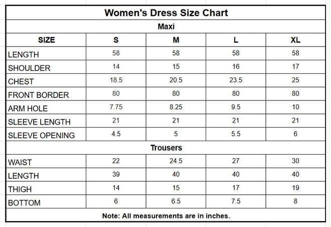Plain Paper Katan Maxi | 1188 size chart