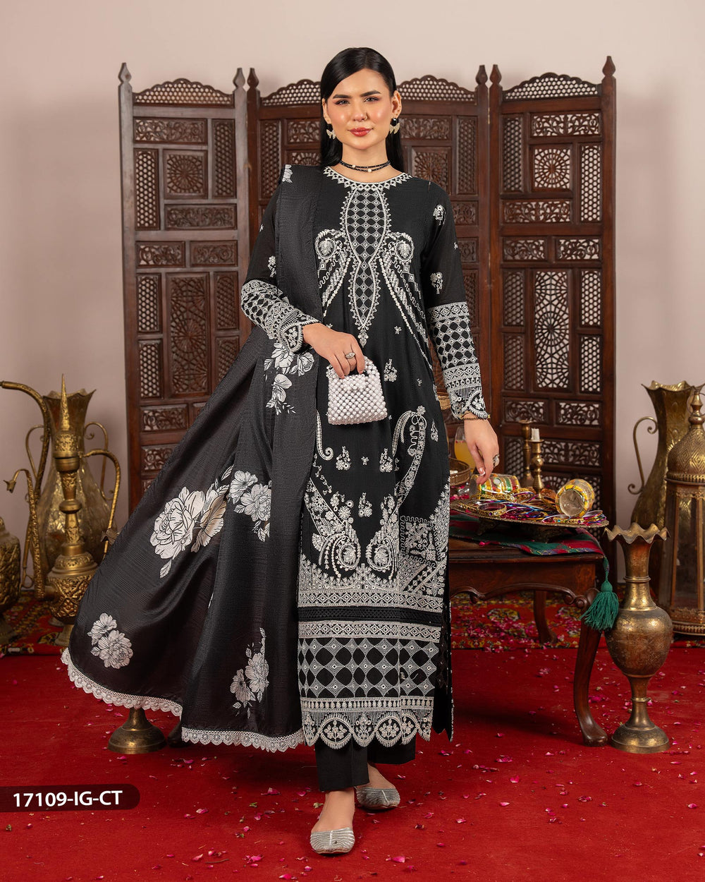 3 Piece Cotton Suit | 17109-IG-CT - Sha Posh Textile