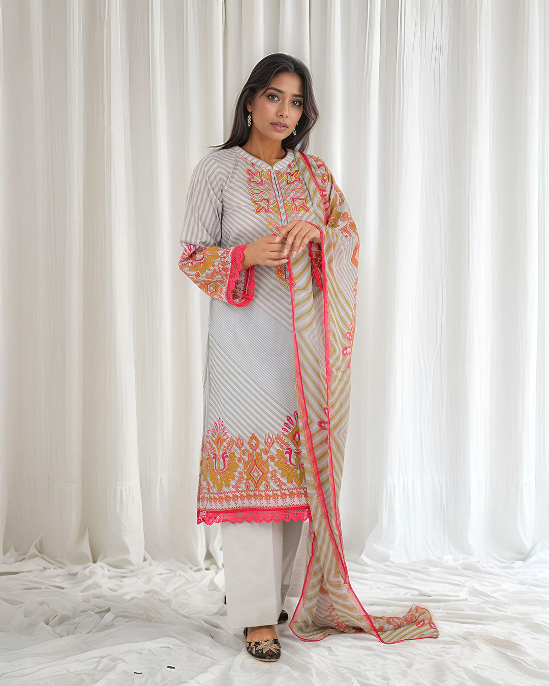 Unstitched Lawn | UNFF0116 - Sha Posh Textile
