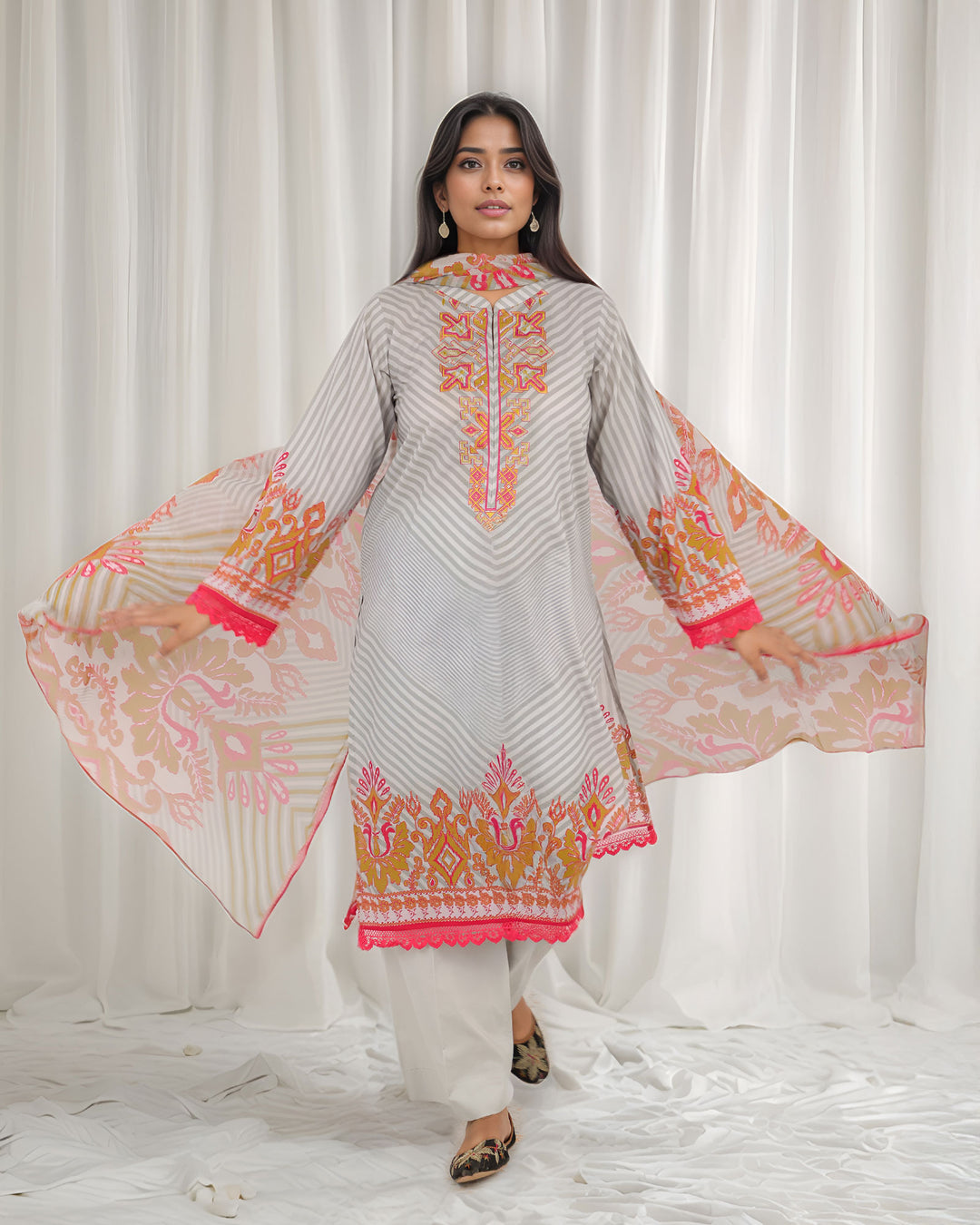 Unstitched Lawn | UNFF0116 - Sha Posh Textile