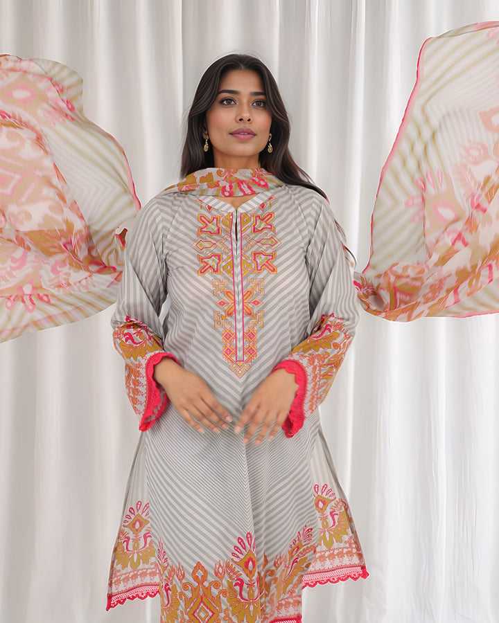Unstitched Lawn | UNFF0116 - Sha Posh Textile