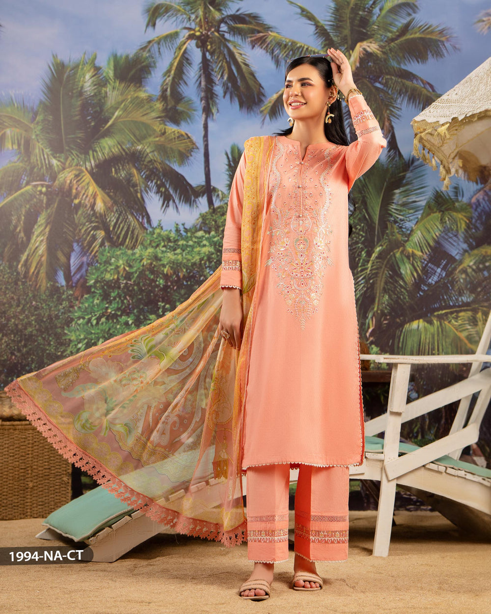 3 Piece Jacquard Cotton Suit | 1994-NA-J.CT - Sha Posh Textile