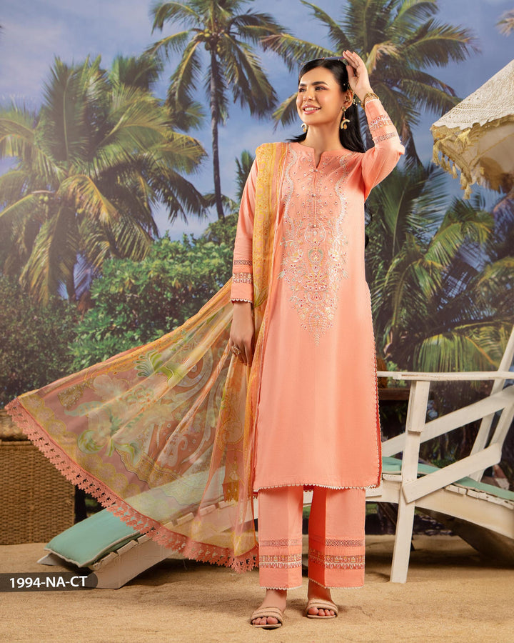 3 Piece Jacquard Cotton Suit | 1994-NA-J.CT - Sha Posh Textile