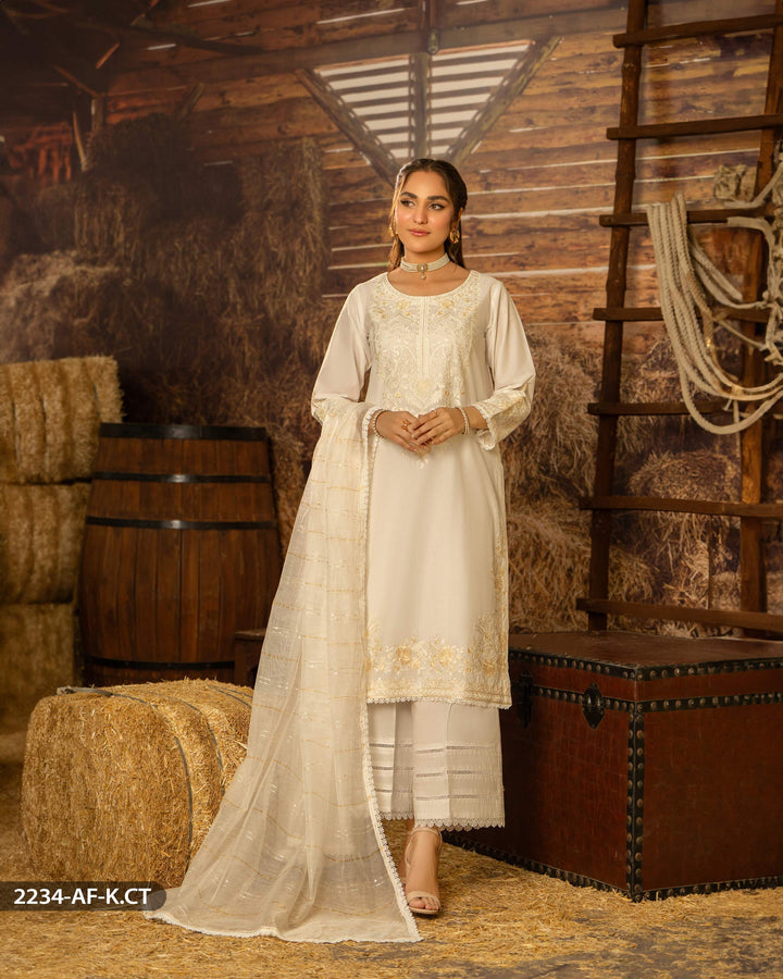 3 Piece Cambric Cotton Suit | 2234-AF-K.CT - Sha Posh Textile