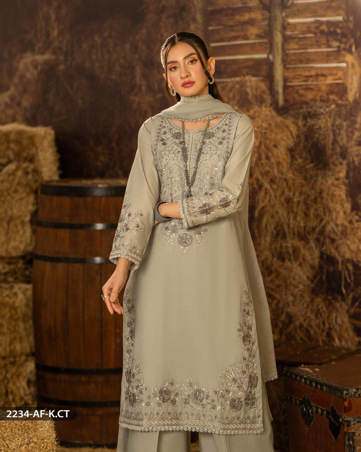 3 Piece Cambric Cotton Suit | 2234-AF-K.CT - Sha Posh Textile